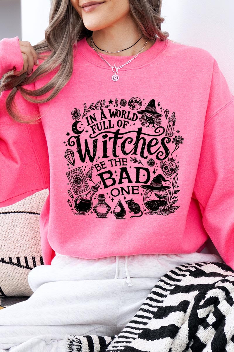 UL180P-E3139 In a World of Witches Graphic Plus Sweatshirt $25