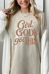 5000-E3102 Girl, Godu2019s Got This Graphic Heavy Cotton Tee $9