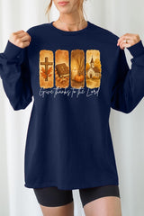 UL240P-E3169 Give Thanks To The Lord Graphic Plus Long Sleeve Tee $17