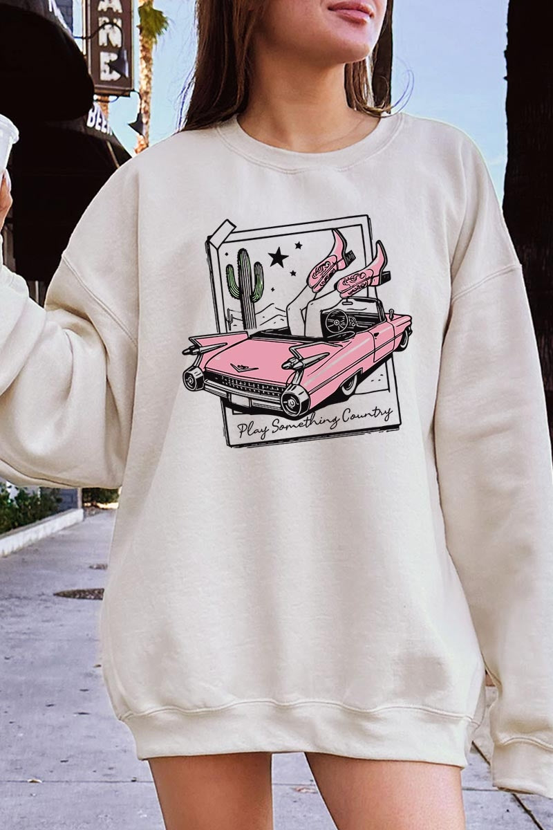 UL180P-E3098 Play Something Country Graphic Plus Sweatshirt $25