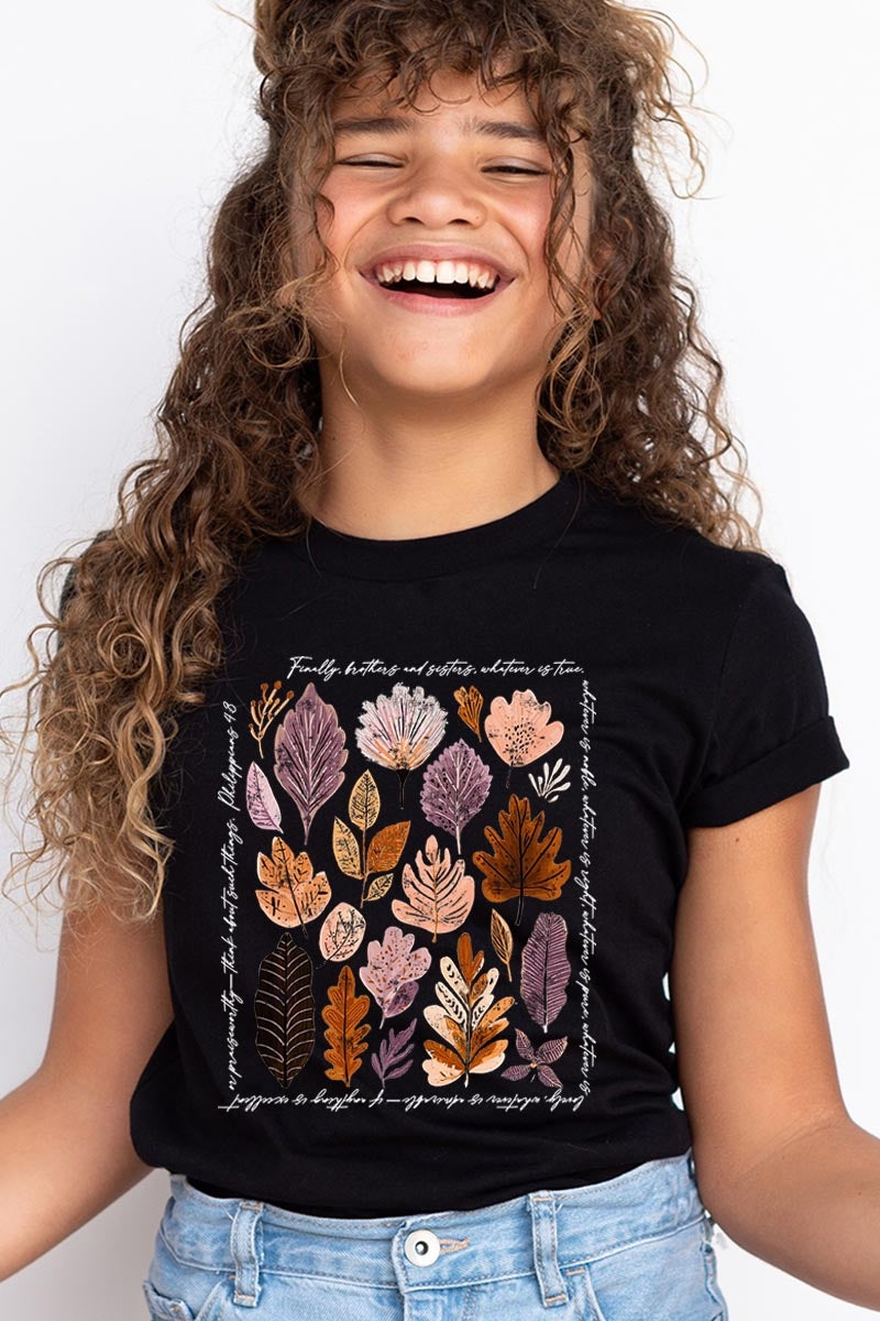 US3001Y-E3147Z Christian Fall Kids Graphic Tee $11