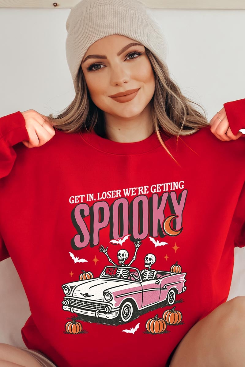 UL180-E3142 Spooky Skeleton Graphic Sweatshirt $20