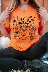 US3001P-E3141 Halloween Doodle Graphic Plus Tee $16
