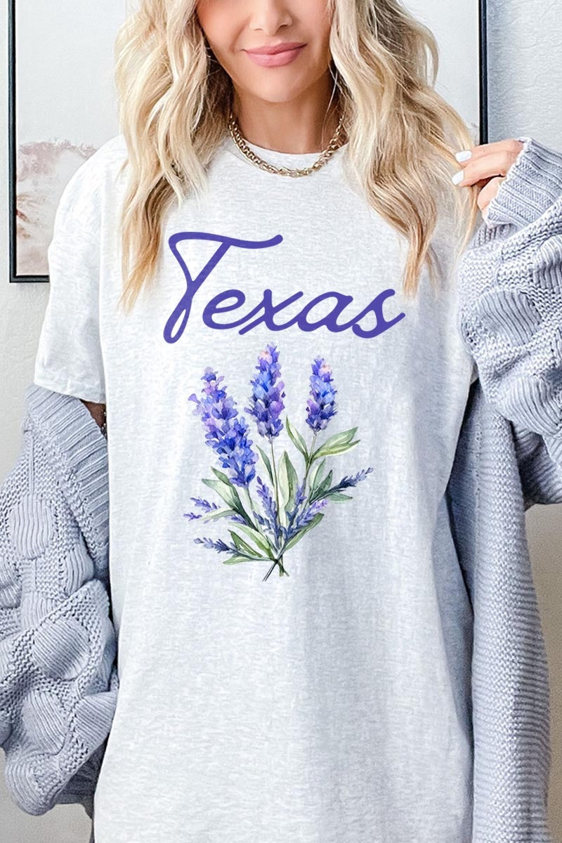 5000-E3060 Texas Bluebonnet Graphic Heavy Cotton Tee $9