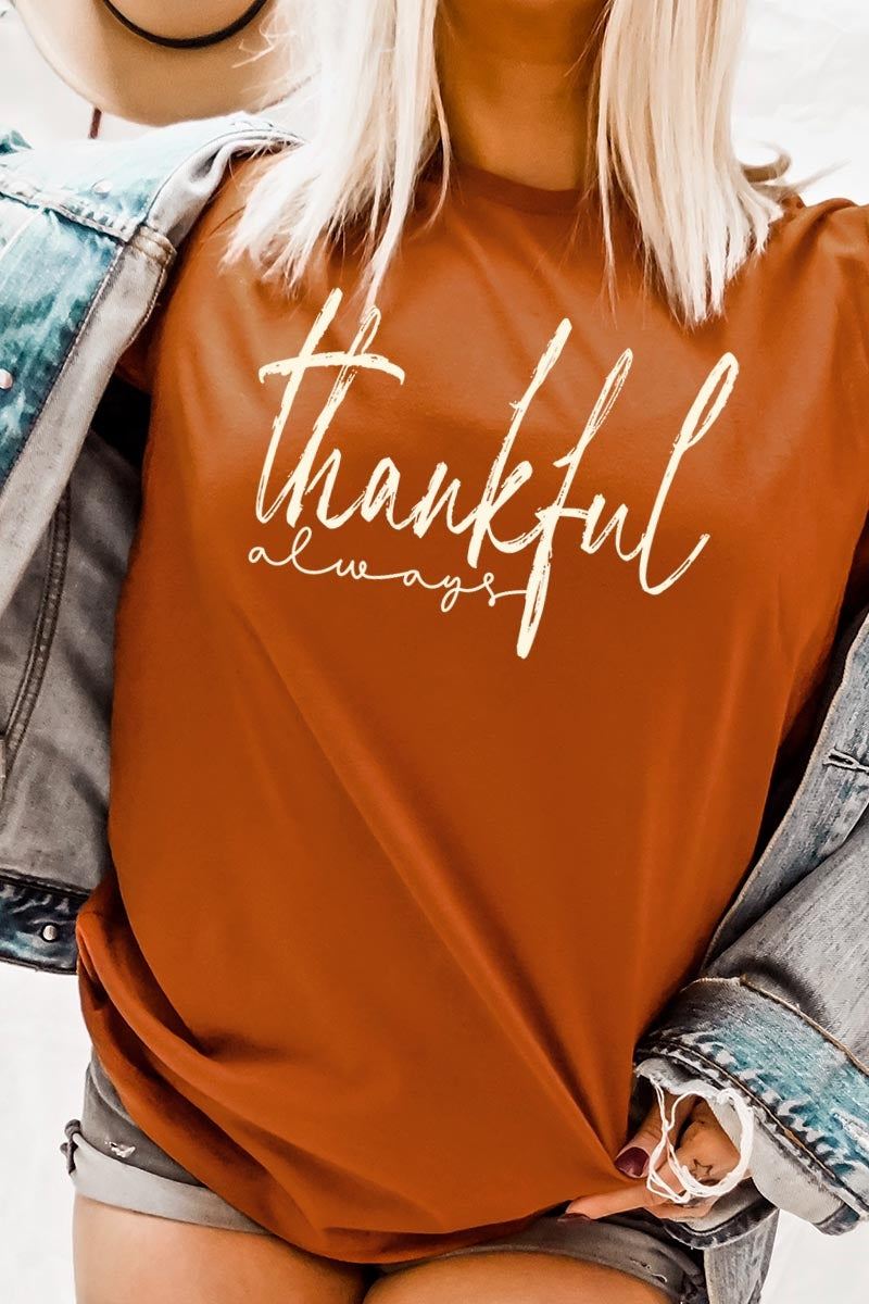 US3001-E3170 Thankful Graphic Tee $12.5