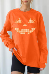 UL240P-E3148 Cute Pumpkin Halloween Plus Long Sleeve Tee $17