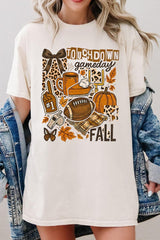 5000-E3134 Fall Football Collage Graphic Heavy Cotton Tee $9