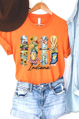US3001P-E3061IN Indiana State Brushstroke Graphic Plus Tee $16