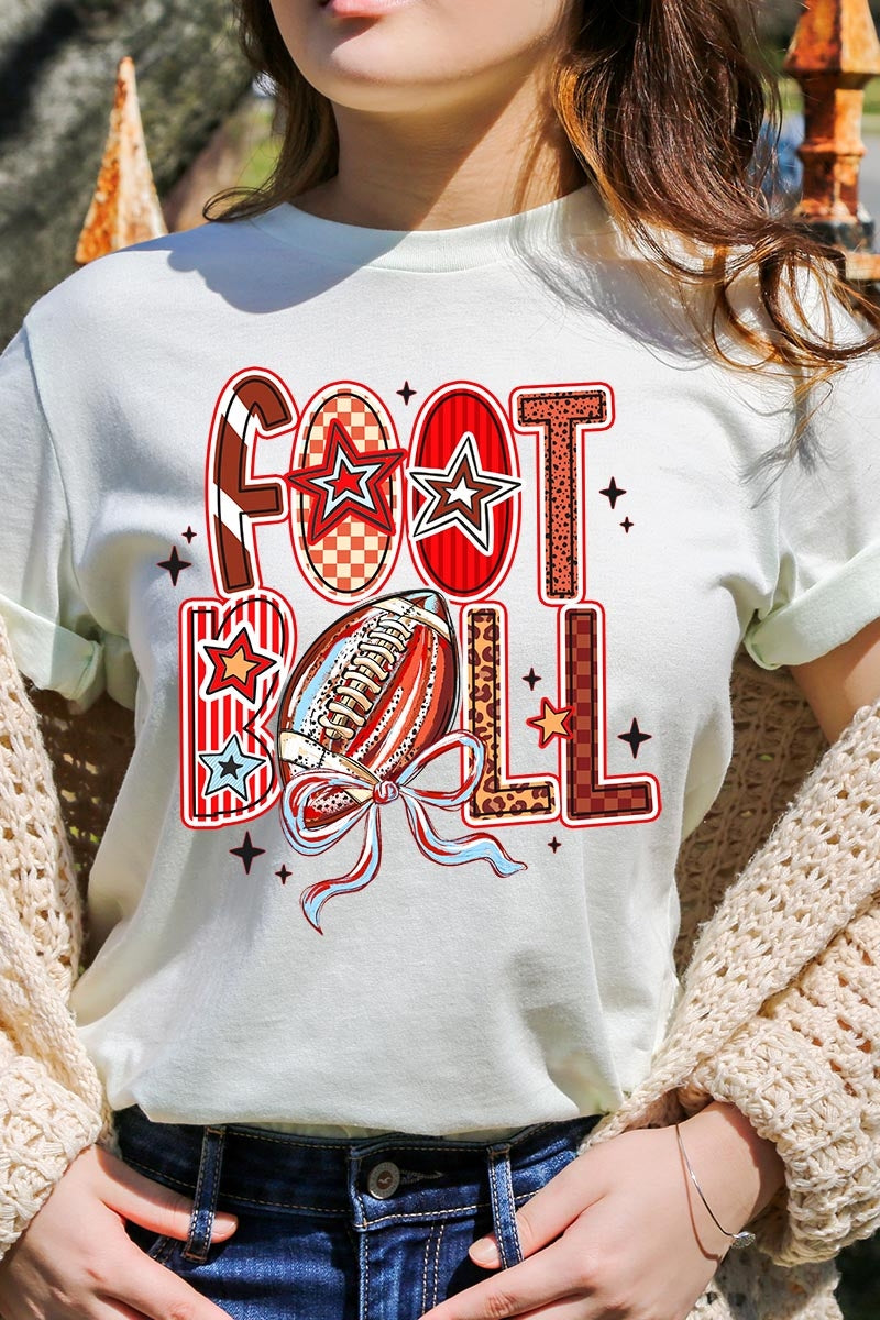 US3001-E3053 Brushstroke Football Graphic Tee $12.5