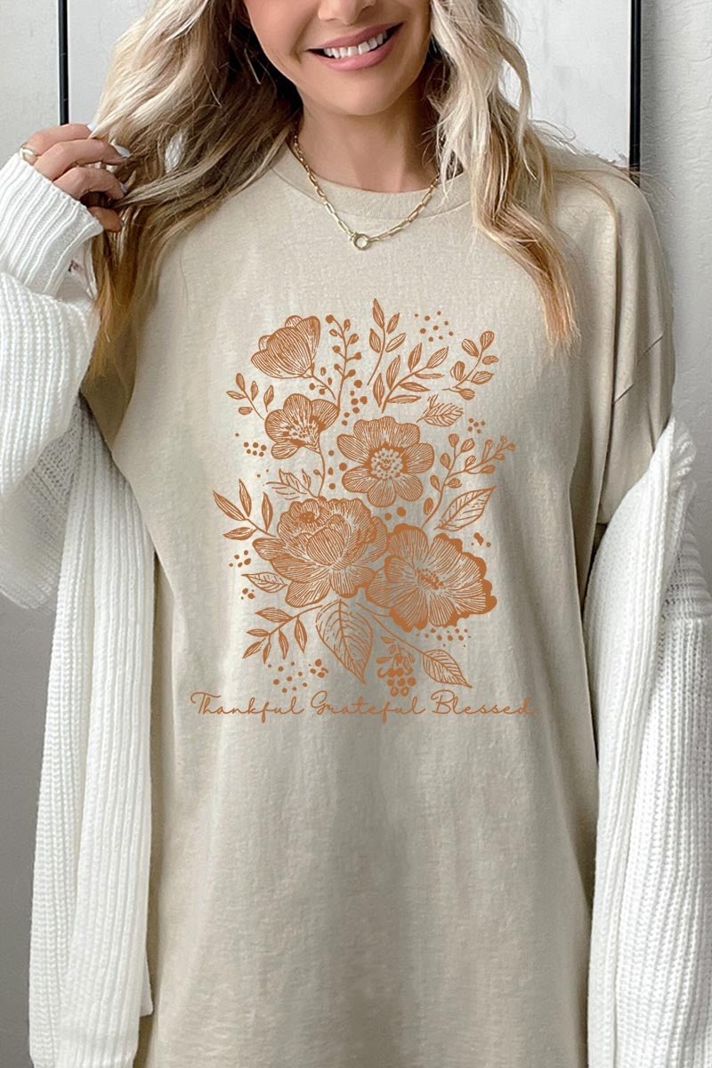 5000-E3155 Neutral Thanksgiving Graphic Heavy Cotton Tee $9