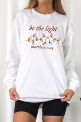 UL240P-E3214 Be the Light Christian Graphic Plus Long Sleeve Tee $17