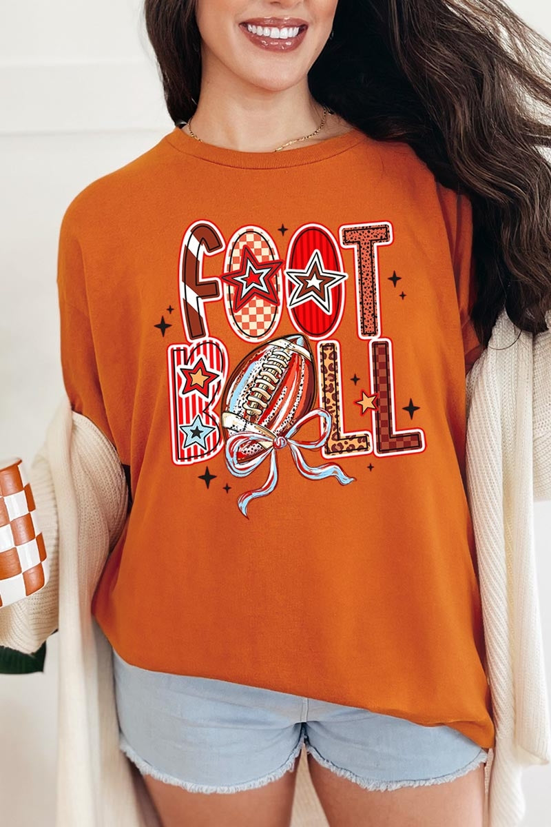5000P-E3053 Brushstroke Football Graphic Plus Heavy Cotton Tee $12.75