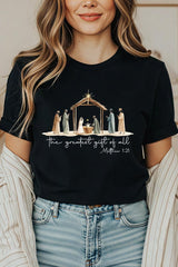 US3001P-E3183 Nativity Gift Graphic Plus Tee $16