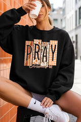UL180P-E3166 Pray Fall Christian Graphic Plus Sweatshirt $25