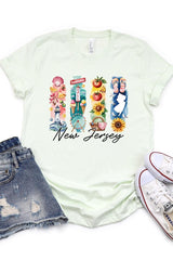 US3001P-E3061NJ New Jersey State Brushstroke Graphic Plus Tee $16