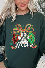 UL180P-E3194 Dog Mama Christmas Paw Graphic Plus Sweatshirt $25