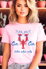 US3001-E3069 Cin Cin Lobster Celebration Graphic Tee $12.5