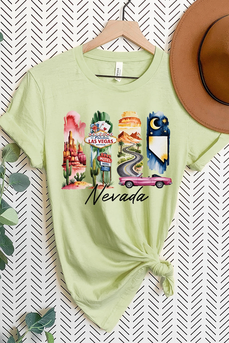 US3001-E3061NV Nevada State Brushstroke Graphic Tee $12.5