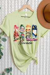 US3001-E3061NV Nevada State Brushstroke Graphic Tee $12.5