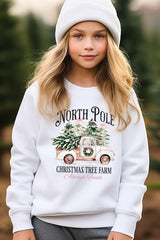 UL180B-E3174Z North Pole Christmas Kids Graphic Sweatshirt $20