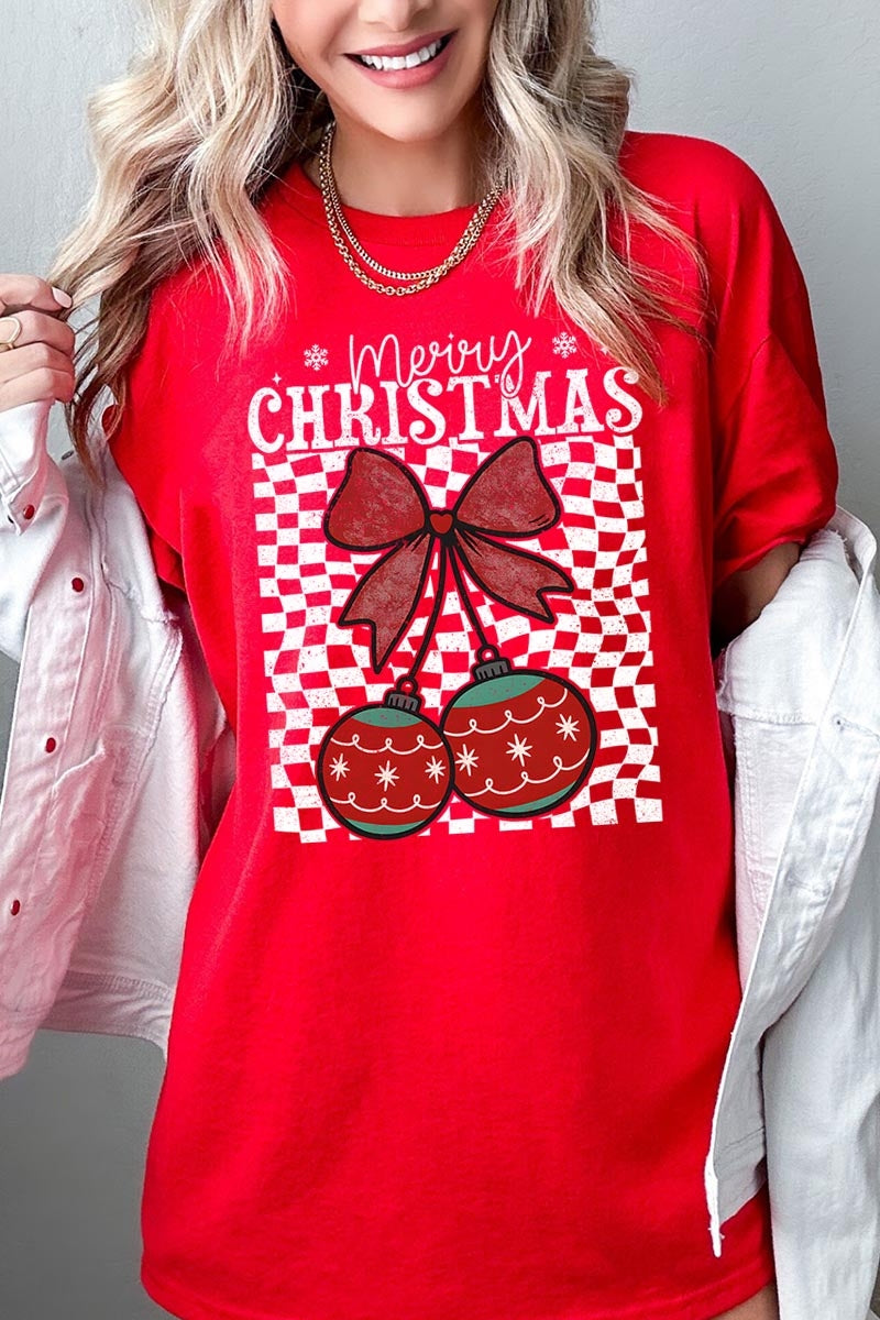 5000P-E3196 Cherry Ornament Christmas Graphic Plus Heavy Cotton Tee $12.75