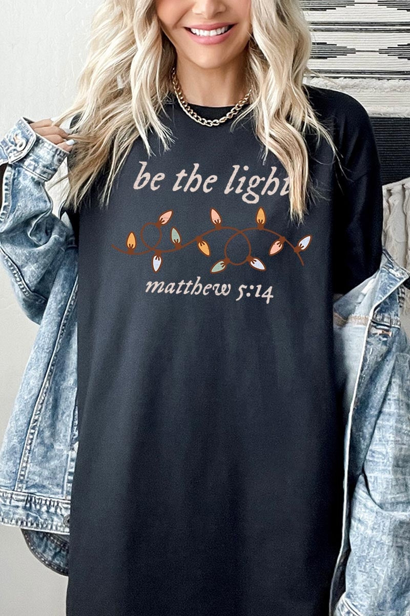 5000-E3214 Be the Light Christian Graphic Heavy Cotton Tee $9