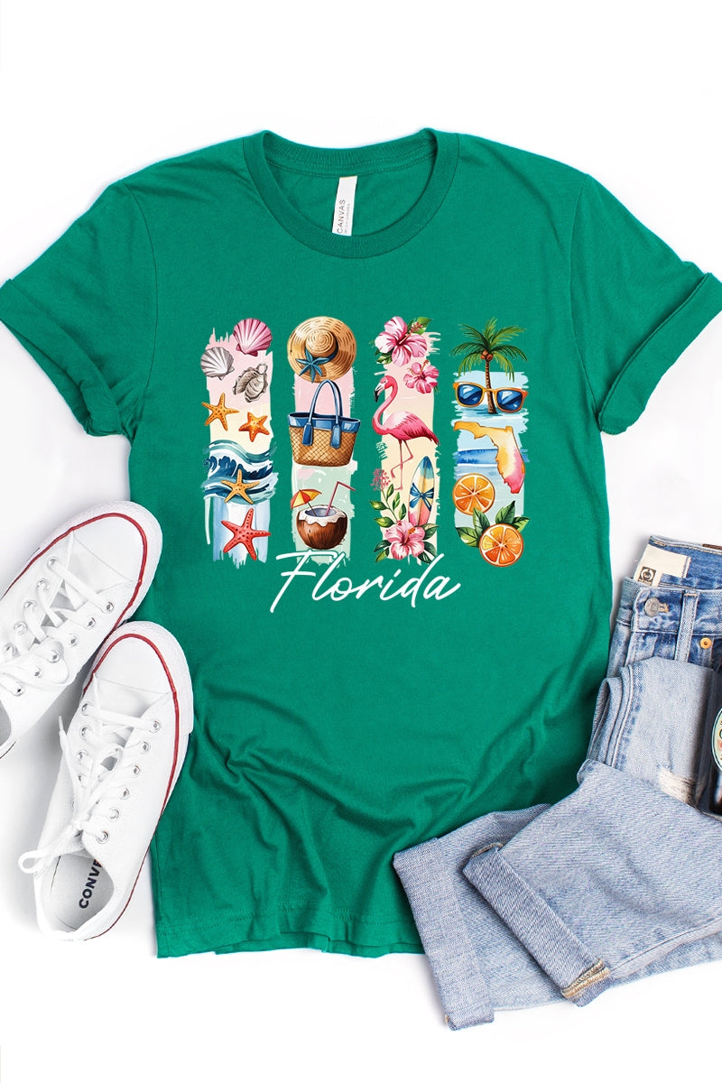 US3001P-E3061FL Florida State Brushstroke Graphic Plus Tee $16