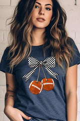 US3001P-E3055 Football Cherries Graphic Plus Tee $16