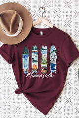 US3001-E3061MN Minnesota State Brushstroke Graphic Tee $12.5