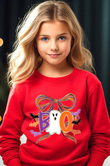 UL180B-E3120Z Boo Brushstroke Bow Kids Graphic Sweatshirt $20