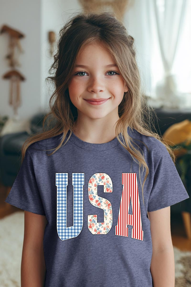 5000B-E3481Z USA Retro Kids Graphic Heavy Cotton Tee $8.5