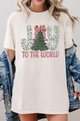 5000-E3213 Joy to the World Graphic Heavy Cotton Tee $9