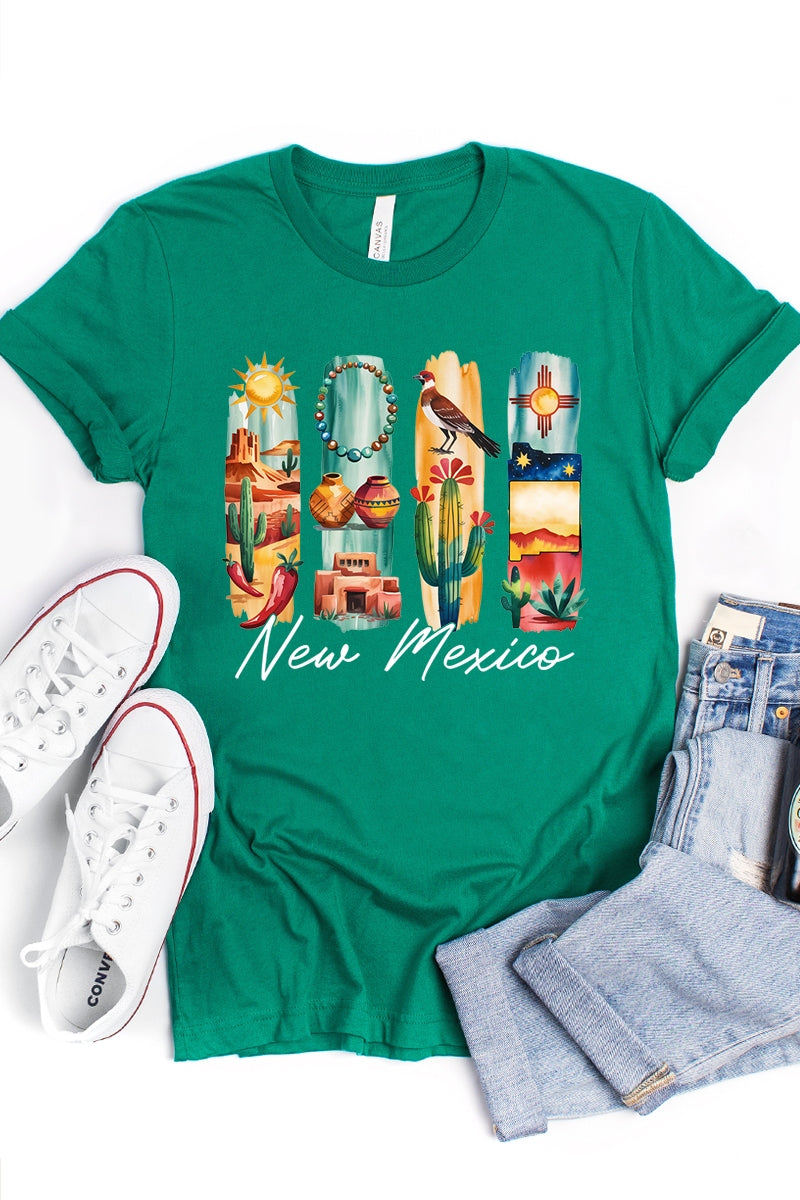 US3001P-E3061NM New Mexico State Brushstroke Graphic Plus Tee $16