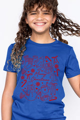 US3001Y-E3181Z Christmas Doodle Kids Graphic Tee $11