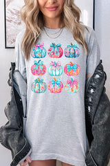 US3001P-E3137 Coquette Pumpkin Graphic Plus Tee $16