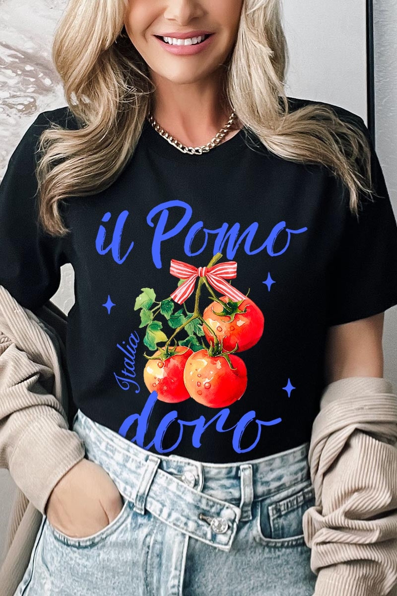 US3001P-E3070 Il Pomodoro Tomato Art Graphic Plus Tee $16