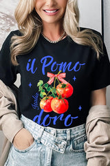 US3001P-E3070 Il Pomodoro Tomato Art Graphic Plus Tee $16