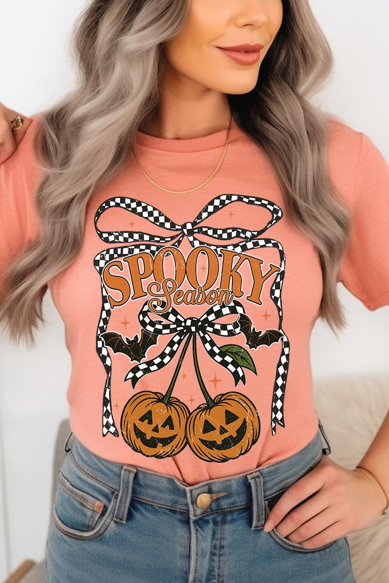 US3001P-E3085 Pumpkin Cherries Graphic Plus Tee $16