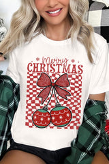 US3001-E3196 Cherry Ornament Christmas Graphic Tee $12.5