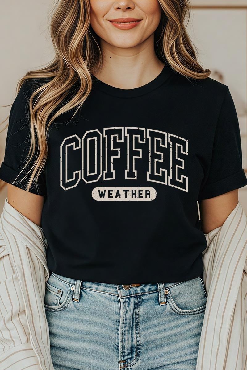 US3001P-E3207 Coffee Weather Graphic Plus Tee $16