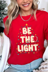 US3001P-E3202 Be the Light Christmas Graphic Plus Tee $16
