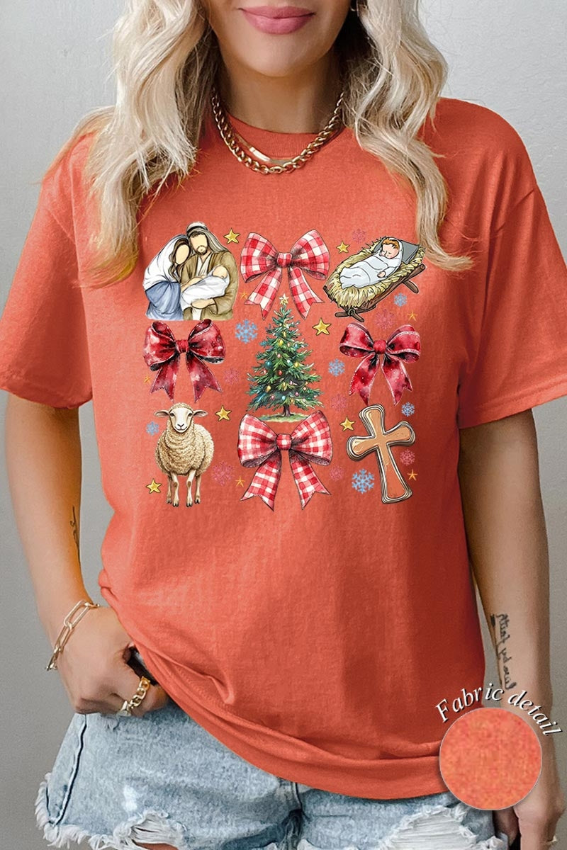 5000P-E3219 Nativity Scene Christmas Graphic Plus Heavy Cotton Tee $12.75