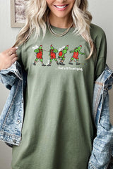 5000P-E3203 Grinch Dance Funny Christmas Graphic Plus Heavy Cotton Tee $12.75