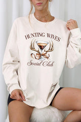 UL240-E3191 Hunting Wives Social Club Graphic Long Sleeve Tee $13.75