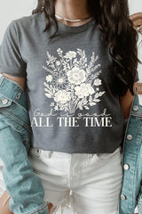 US3001-E3116 God Is Good Floral Graphic Tee $12.5
