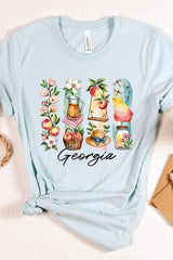 US3001P-E3061GA Georgia State Brushstroke Graphic Plus Tee $16