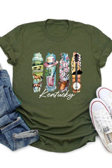 US3001P-E3061KY Kentucky State Brushstroke Graphic Plus Tee $16