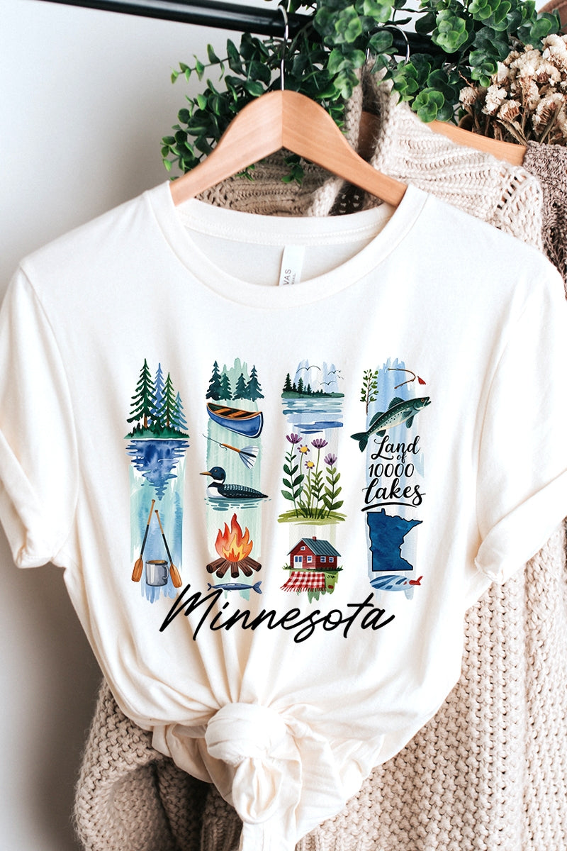 US3001-E3061MN Minnesota State Brushstroke Graphic Tee $12.5
