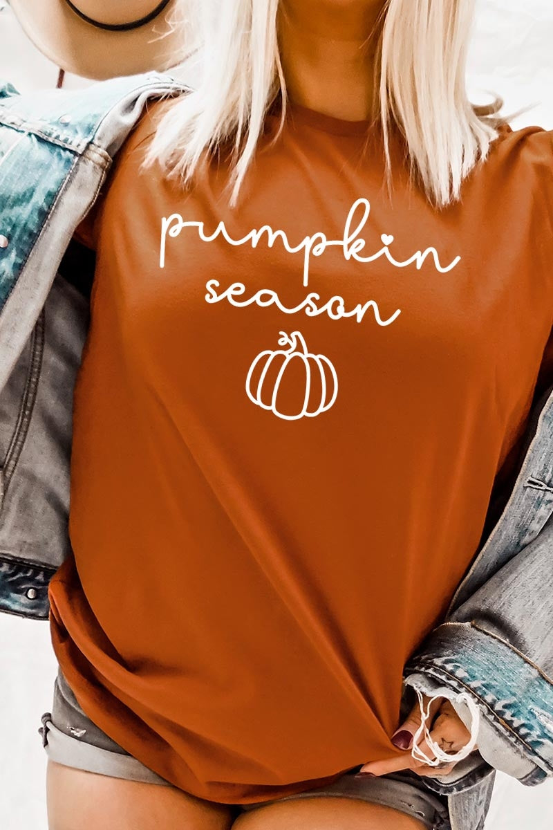 US3001P-E3152 Pumpkin Season Graphic Plus Tee $16