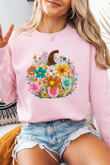 UL180-E3118 Floral Pumpkin Graphic Sweatshirt $20